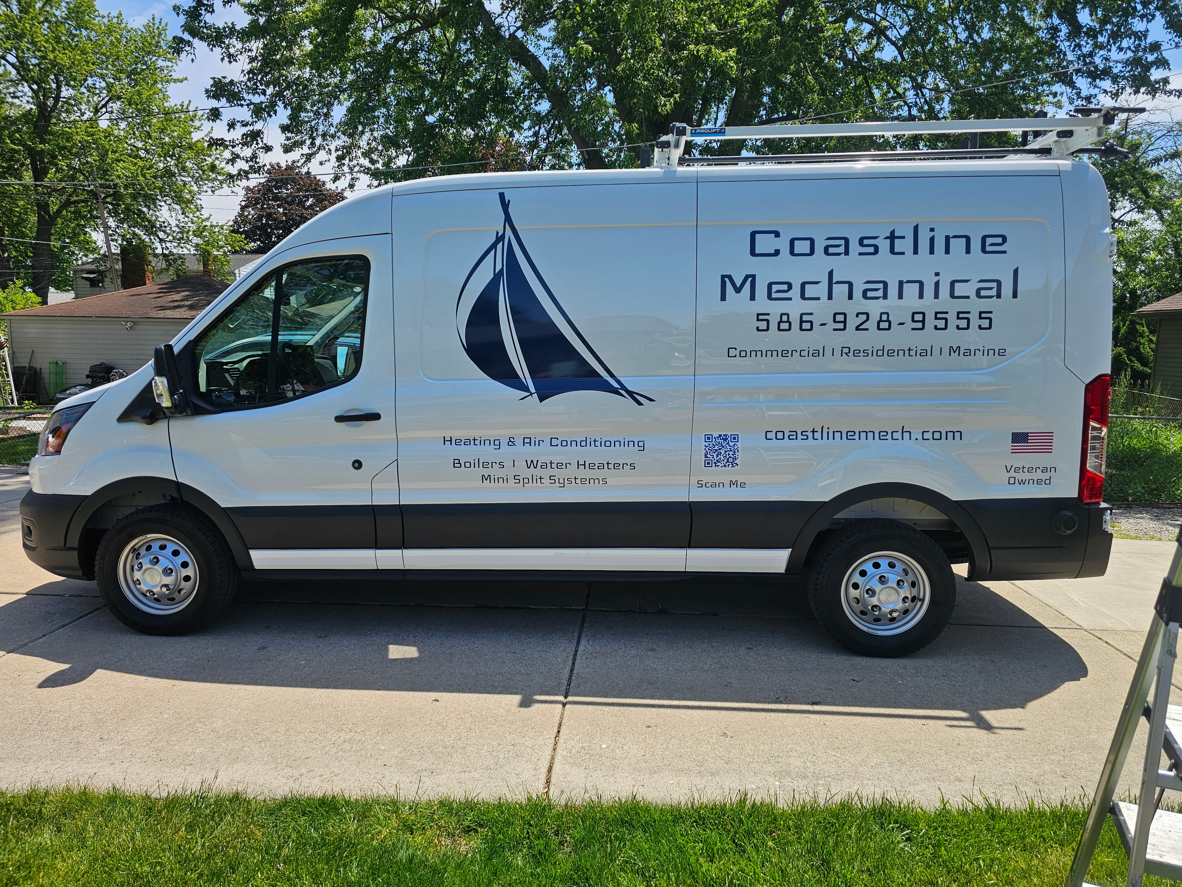 Coastline Mechanical branded service van profile