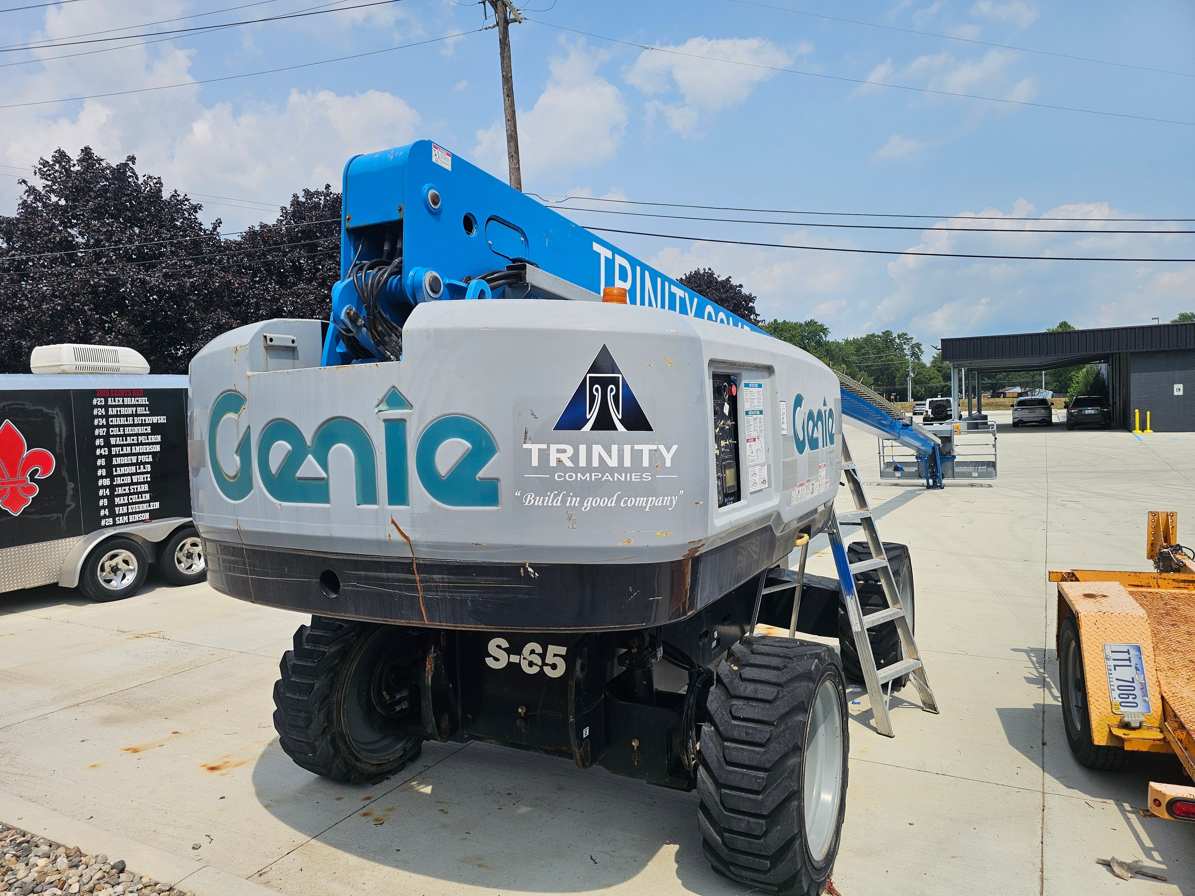 Trinity Companies branded Genie lift graphics