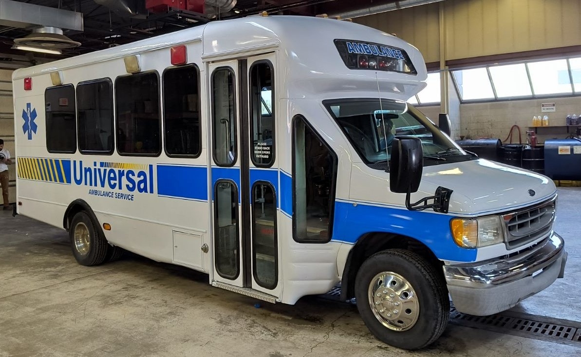 Universal Ambulance Service vehicle graphics