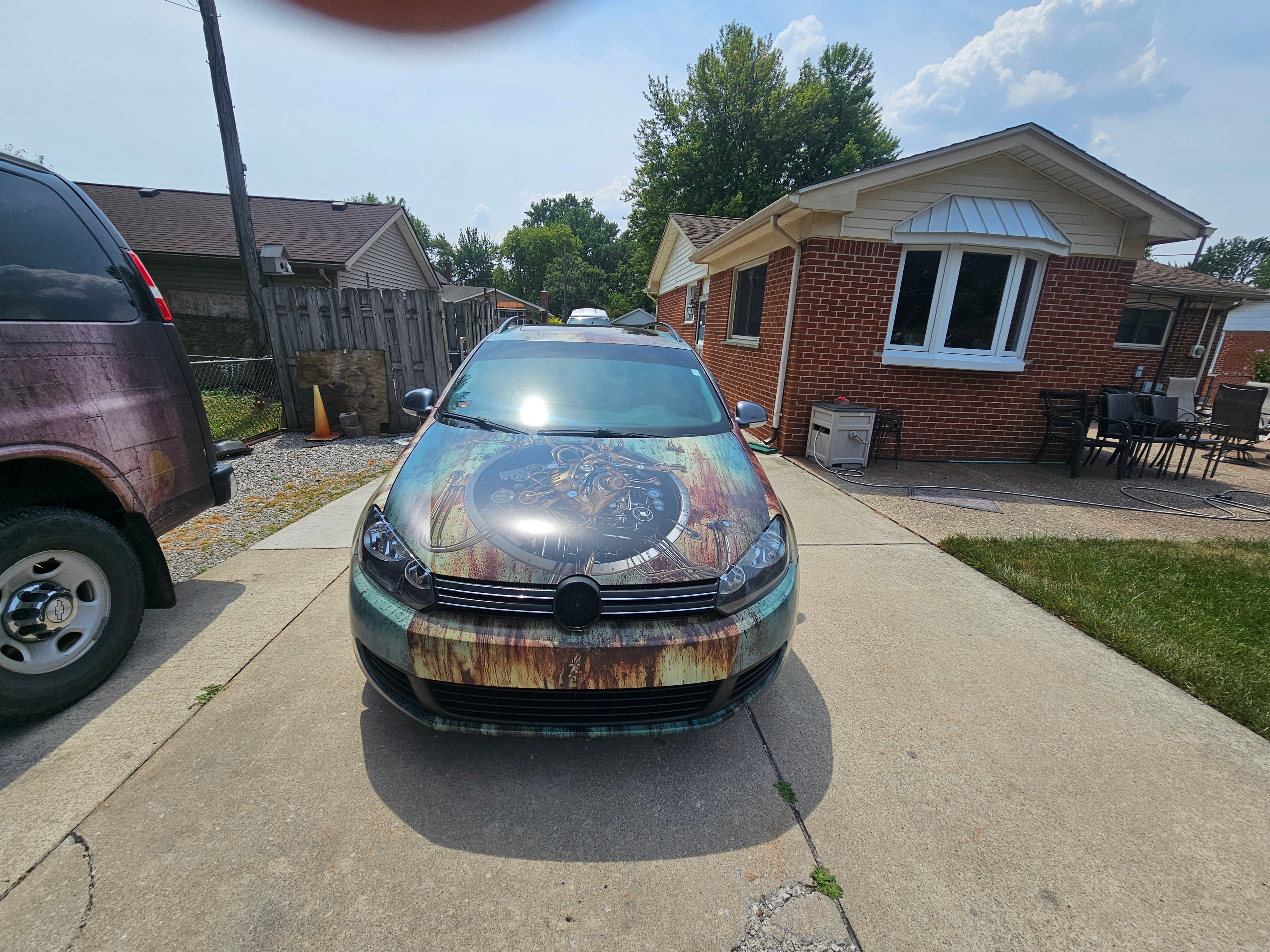 Front view of a custom Volkswagen vinyl wrap